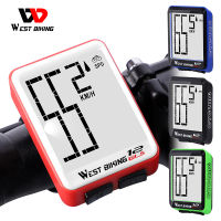 WEST ขี่จักรยานจักรยานคอมพิวเตอร์มัลติฟังก์ชั่ LED อัตราดิจิตอล MTB จักรยาน S Peedometer ไร้สายขี่จักรยานวัดระยะทางคอมพิวเตอร์นาฬิกาจับเวลา