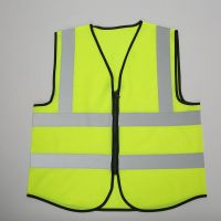 High Visibility Reflective Safety Vest Front Zipper Neon Adults Size S 4XL Construction Work Security Traffic Workwear Volunteer