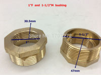 【♕】 Aesthetic Flaunt จัดส่งฟรี1 FEMALE X 1-1/2 "ชายทองเหลืองท่อลด Hex Bushing Fitting Coupler,ทองแดง Bushing,ทองเหลือง,