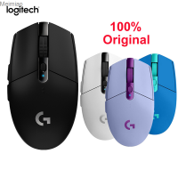 Logitech เมาส์ไร้สาย G304 6ปุ่มตั้งโปรแกรมได้เมาส์ไร้สาย USB เซ็นเซอร์พระเอกเมาส์ไร้สาย12000DPI แบบปรับได้หนูออปติคัลสำหรับเล่นเกม Logi Meimiao