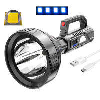 the brightest flashlight ที่มีประสิทธิภาพทำงานแบบพกพาไฟฉาย LED ยูเอสบีชาร์จได้ไฟฉายกันน้ำตะเกียงตั้งแคมป์โคมไฟไฟฉายโคมไฟฉุกเฉิน