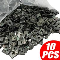 JPO2 10pcs/pack พร้อมสกรูสกรู คลิปยึดสกรู ที่ป้องกันป้องกัน แผ่นเหล็กแผ่น คลิปรูปตัวยู ทนทานต่อการใช้งาน โลหะสำหรับตกแต่ง สกรูหัวเข็มขัด รถมอเตอร์ไซด์