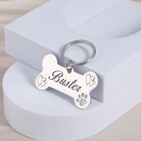 ◇▽ Personalized Pet Dog ID Tags Shiny Mirror Bone Tags Engraving Name Kitten Puppy Anti-lost Collar Tag for Dog Cat Nameplate Pets