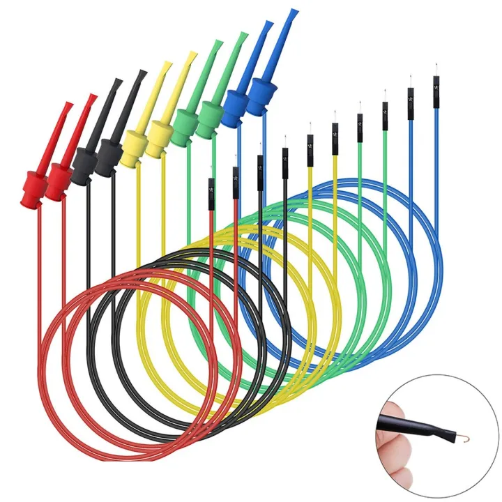 Câbles Test Avec Crochets Et Broches Breadboard Peakelect - Silicone Flexible, 5 Couleurs