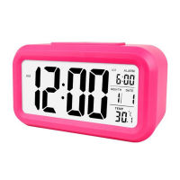 Smart Digital Alarm Clock with Date and Temperature Snooze Button on Top Battery Operated Rectangle Desk Clock with Night Light for Bedroom Kids Children Girls Boys