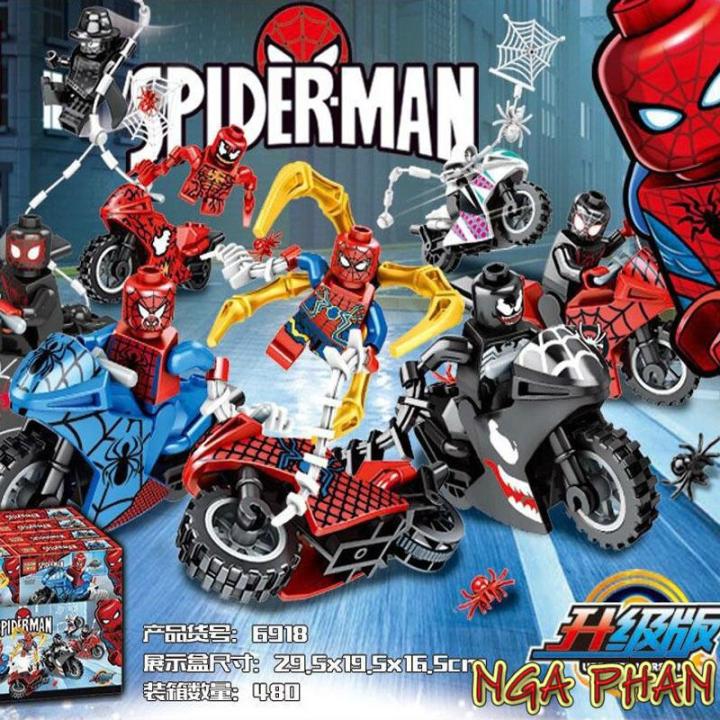 Combo 2 Người Nhện Cưỡi Mô Tô Super Heroes Spider-man Lego Đồ Chơi Xếp Hình  Lắp Ráp 