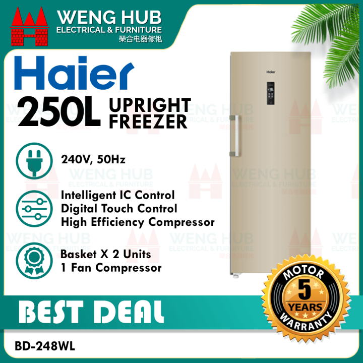 Haier 248L Non Frost Vertical Upright Freezer BD248WL Lazada