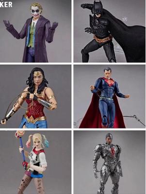 ZZOOI Fondjoy Original DC Movie Batman Joker Wonder Woman Superman Cyborg Harley Quinn 1/9 Articulated Action Figure Toys