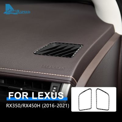 dvvbgfrdt Real Carbon Fiber For Lexus RX350 RXH450 2016 2017 2018 2019 2020 2021 Car Air Outlet Vent Sticker Interior Trim Accessories