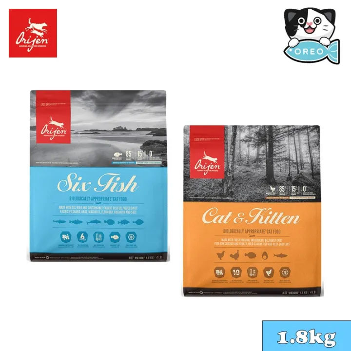 Orijen Cat  Kitten / Six Fish Dry Food - 1.8kg [OREO MEOW PET SHOP] |  Lazada