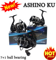 รอกสปินนิ่ง Ashino KU 7+1 ball bearing รอกสปินนิ่ง กริ่งเสียงระบบเดียวกับที่ใช้กับรอกตัวแพง เสียงจะเบา แต่แข็งแรง ไม่หักง่าย รอกอชิโน่ 4000 - 6000