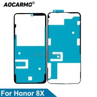 Aocarmo สำหรับ Honor ชิ้นส่วนอะไหล่ติดกาวติดหน้าจอ LCD ด้านหน้า8X และเทปกาวสติ๊กเกอร์แปะประตูหลังฝาหลัง