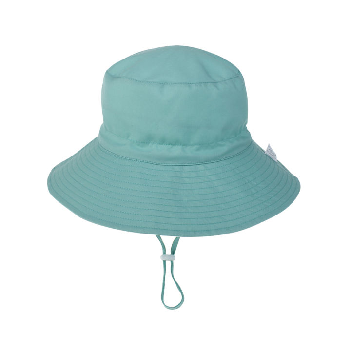 sun-protection-baby-spring-summer-round-top-wide-brim-with-chin-strap-beach-solid-kids-bucket-hat-gift-fisherman-outdoor-lovely