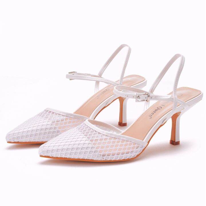 7-cm-white-mesh-breathable-shallow-mouth-pointed-with-pointed-hollow-out-sandals-fine-mesh-wedding-high-heeled-sandals-women