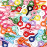 100pcs Colorful Small Pins Eyepins Hooks Eyelets Screw Threaded Clasps Jewelry Making Findings