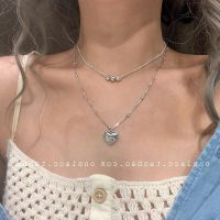 ☢ Han Guodong door chain crown ball smile pendant necklace female clavicle love sweater chain s925 pure silver