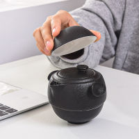 Ceramic Quick Cup One Pot Two Cup Travel Tea Set Black Pottery Portable Travel Tea Set Kung Fu Tea Set Made