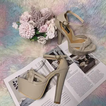 R&A911 2.5-Inch Square Toe with Thick Double Toe Rhinestone Straps in Block  Heels (Standard Fit) | Shopee Philippines