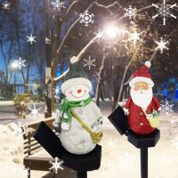 Waterproof Christmas Solar Light Stake With Santa Snowman Design Outdoor Christmas Light Decoration For Garden Backyard Balcony