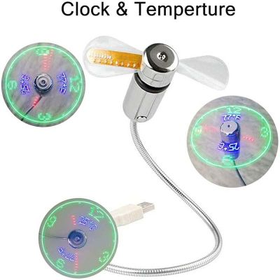 【jw】✓▲  USB Fans And Temperature Display With Gooseneck Gadgets Products Laptop Dropship