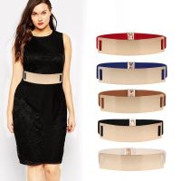 【CW】 Fashion Designer Belts Gold Color Elastic Ceinture Wide Ladies Apparel Accessory Luxury Waistband