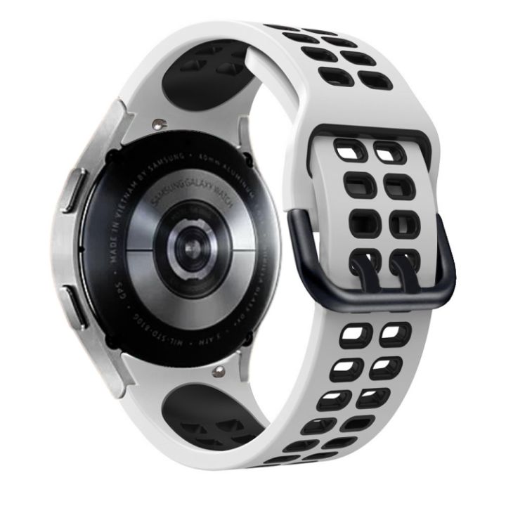 สำหรับ-samsung-galaxy-watch-5-pro-45มม-สายรัดสองแถวสองนาฬิกาซิลิโคนสี-สีขาวสีดำ