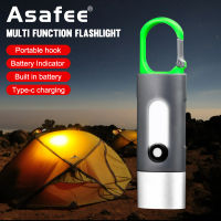 Asafee CB-835 EDC MINI Porable Flashlight LED COB ABS Built-in 3 Hours Battery Life Keychain Pocket Light USB Rechargeable Emergency Outdoor Lamp