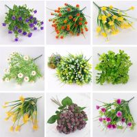 【CC】 plastic artificial plant flowers garden shrubs fake grass wedding room decoration party office flowers fa
