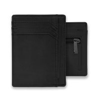 RFID Blocking Credit Card Holder with Zip Coin Pocket Slim Wallets for Men Minimalist Crazy Horse Skin Card Wallet