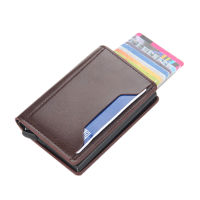 【CW】Men Slim Wallet PU Leather ID Card Holder RFID Anti-theft Smart Wallet Aluminum Alloy Credit Card Holder Mini Purse For Women