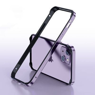 [สินค้าใหม่ในสต็อก] กรณีกันชนหรูหราสำหรับ iPhone 14 13 12 11 Pro Xs Max SE X XR 7 8บวกอลูมิเนียมโลหะซิลิโคนป้องกันการชนกันโทรศัพท์กรอบ
