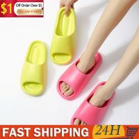 Household Slippers Thick Platform Shoes Bathroom Non-Slip Flat Slides Women Sandals Men Summer Beach Flip Flops Soft Sole Mules