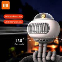 XIAOMI มินิเครื่องปรับอากาศพัดลม3600มิลลิแอมป์ชั่วโมงมีค่าใช้จ่ายรถเข็นเด็กพัดลมระบายความร้อน130 ° หมุนอัตโนมัติเกียร์ลมมือถือสำหรับกลางแจ้ง Qui