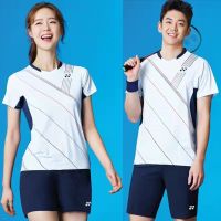 Yonex เสื้อยืดผู้ชายชุดออกกำลังกายหญิงชุดกีฬาแบดมินตัน,เสื้อระบายอากาศฤดูร้อนแห้งเร็วกางเกงขาสั้นแบบกลุ่ม