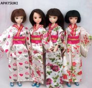 Handmade Fashion Doll Clothes Outfit Traditional Japanese Kimono Dress For