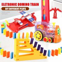 Automatic Electric Laying Domino Brick Train Building Blocks Rocket Toys For Children Colorful Domino Game Educational Toys Gift