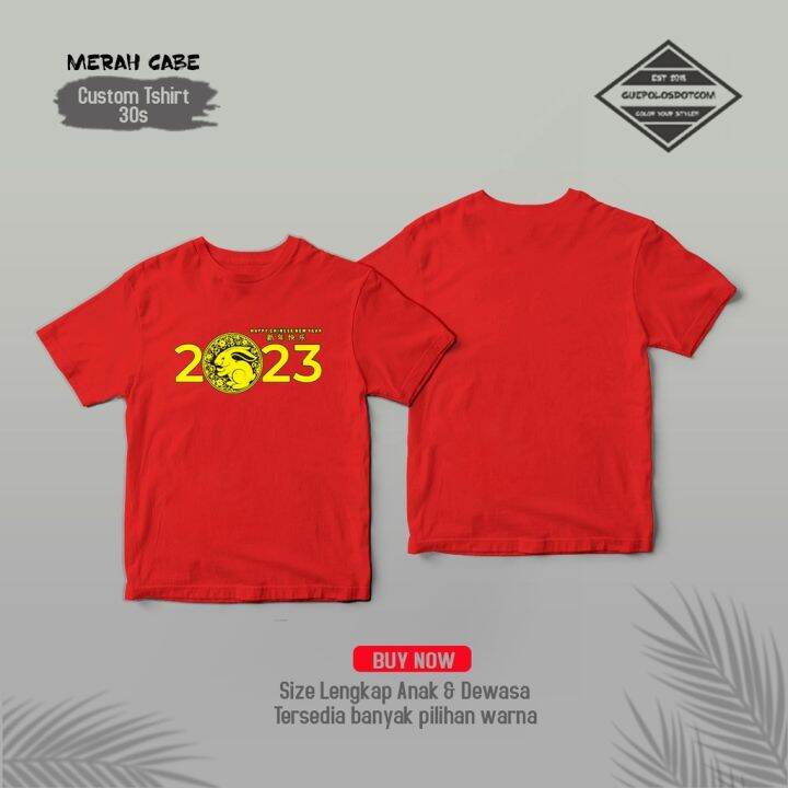 TYPE B09 Baju Imlek ANGKA 2023 KELINCI DALAM - Kaos Imlek Shio Kelinci ...