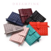 Large Capacity Sheepskin Weave Card Holder Luxury Genuine Leather Men Women Mini Slim ID Credit Card Wallet Fashion Coin Purse Card Holders