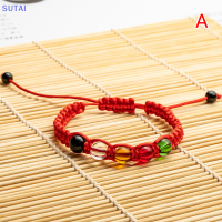 ?【Lowest price】SUTAI สร้อยข้อมือถักทำด้วยมือปรับได้ฮวงจุ้ยห้าองค์ประกอบของธรรมชาติสร้อยข้อมือเครื่องประดับของขวัญ