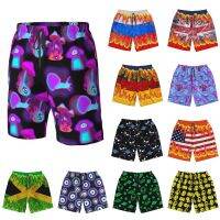 Mens swim shorts trippy fire flag Quick Dry Summer Beach Trunks Swimwear hawaii Bathing Suits with Pockets