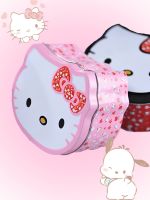 Hello Kitty Cookie Box Sanrio Anime Kawaii 2023 Candy Home Snack Cookie Can Storage Iron Box Packaging Gift Box Cute Sweet Gift Storage Boxes