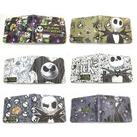 Nightmare Before Christmas Men Women Bifold Wallet Short Printed Girls Boys Skull Game Series กระเป๋าสตางค์สั้นบุคลิกภาพกระเป๋าใส่เหรียญ PU Leather Wallet