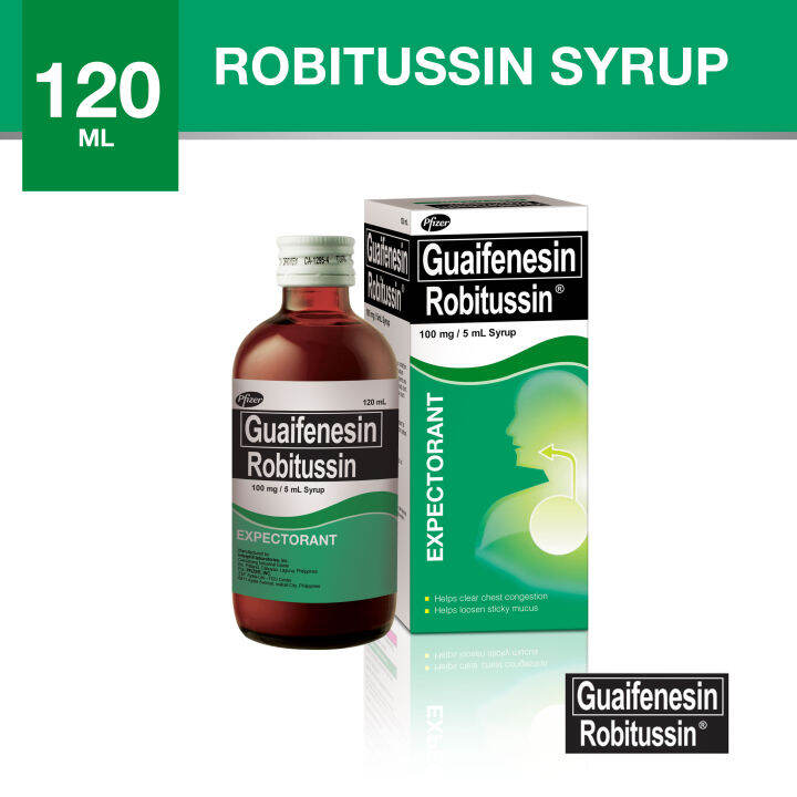 Robitussin Syrup Guaifenesin 120ml for Cough with Sticky Phlegm; Helps ...