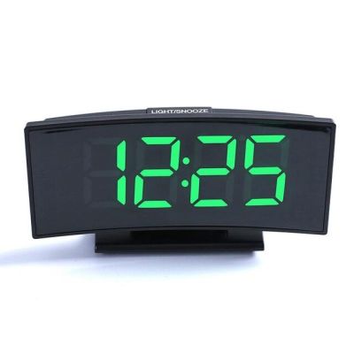 【Worth-Buy】 นาฬิกา Led แสดงอุณหภูมิตัวเลขขนาดใหญ่นาฬิกา Alaram พร้อมนาฬิกาปลุกแบบเลื่อนดู Jam Tangan Digital ทรงโค้ง