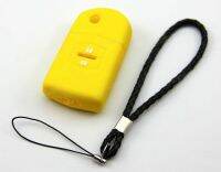 ✉﹊ Yellow Silicone Remote Case Cover For Mazda 2 Buttons 2 3 5 6 Flip Key M2YE