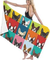 【Bathroom sale】 Boston Terrier MicrofiberFree BeachOversized Quick Dry Absorbent For PoolBathroom 32X52 Inch