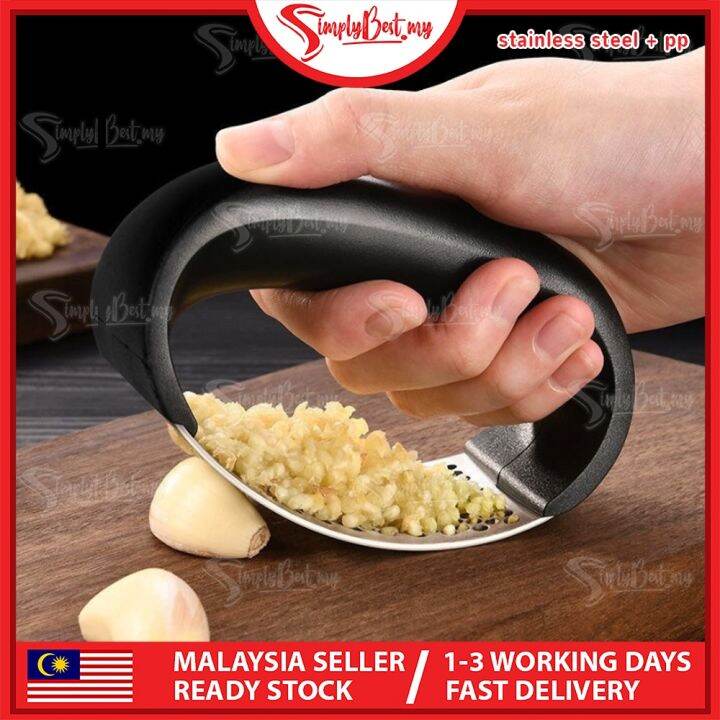 SIMPLYBEST Garlic Press Masher Mincer Crusher Stainless Steel Rolling