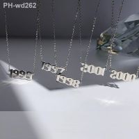 Stainless Steel 1980-2021 Birth Year Necklaces for Women Men Choker Date Number Pendant Necklace Jewelry Commemorat Gift