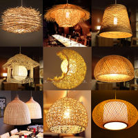 LED Rattan Chandelier Round Birds Nest House Straw Hat Bamboo Lamp Pastoral Vintage Restaurant Chandelie Light free shipping