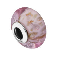 Fit nd celets DIY Beads for Jewelry Making Sterling-Silver-Jewelry Pink Glitter Glass Charms Silver 925 Original Berloque